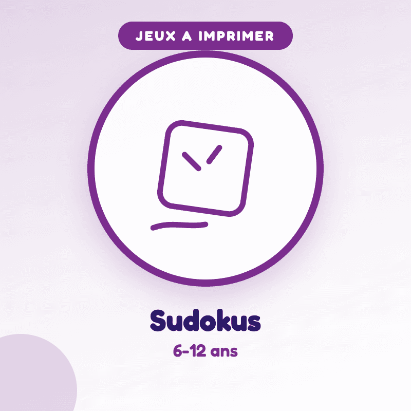 Sudokus des Vacances — kit PDF à imprimer pour enfants de 6-12 ans